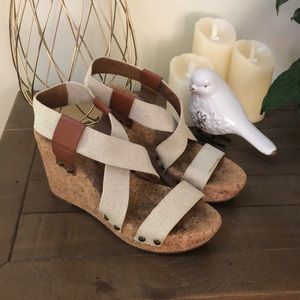 Lucky Brand Marla cork wedge sandal 8